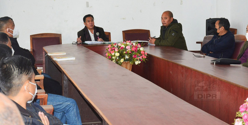 Deputy Commissioner Zunheboto, Peter Lichamo presides the monthly Zunhebotoâ€™s District Planning and Development Board (DPDB) on December 8. (DIPR Photo)